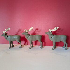 3 Playmobile Reindeers for Santa's Sleigh with Moveable Heads